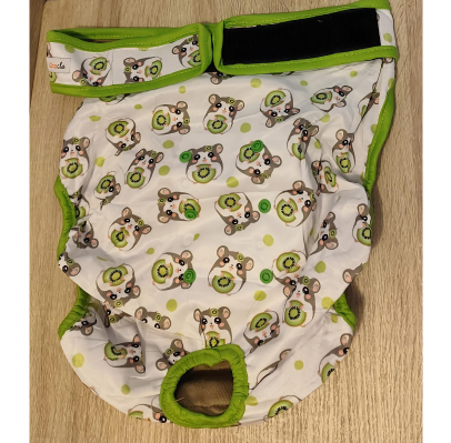 Pañal mascotas talla XXL color blanco con verde