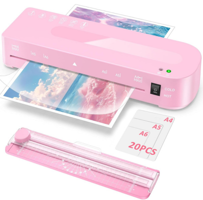 Máquina laminadora Rosa con 20 hojas de laminación, caliente y fría con recortador (SOBRE PEDIDO)