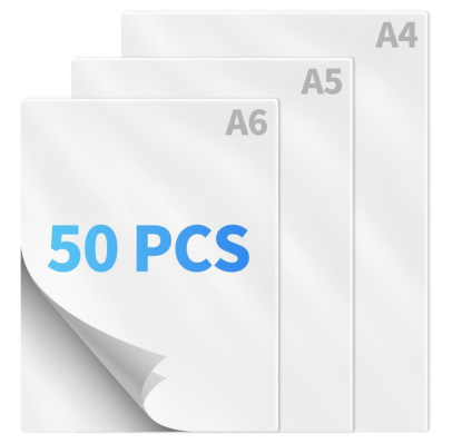 Bolsas de laminación térmicas, 50 unidades (5pcs A4+20pcs A5+ 25pcs A6)