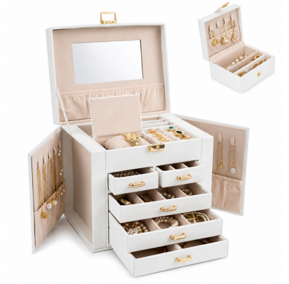Joyero Organizador con divisiones Blanco Grande
