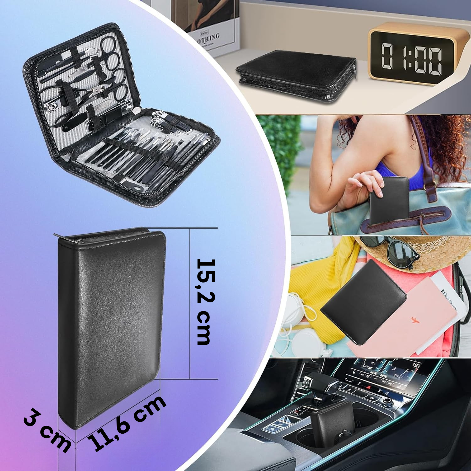 Kit Aseo Profesional Pedicura y Limpieza Facial Negro