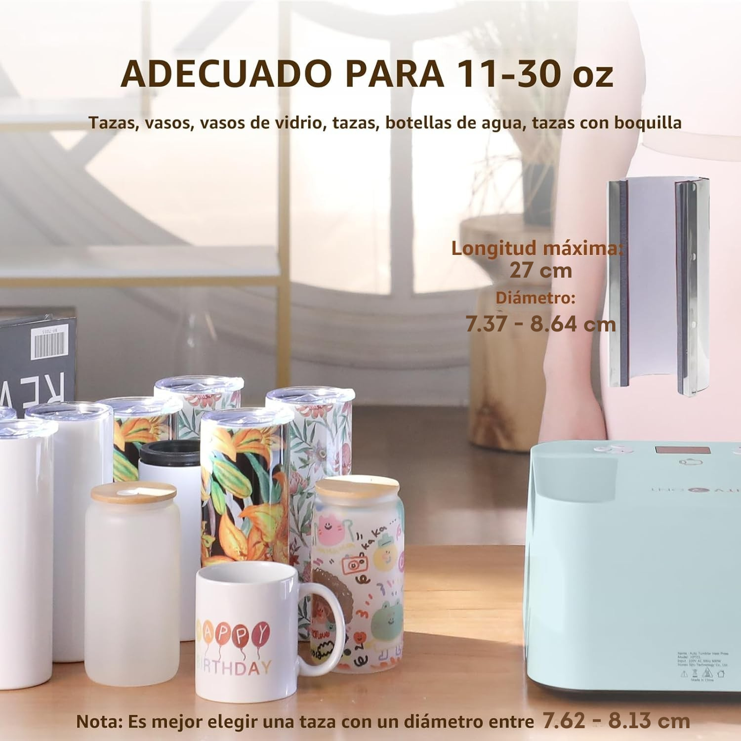 Máquina de Prensa Térmica para tazas, pocillos y termos Lila- SOBREPEDIDO