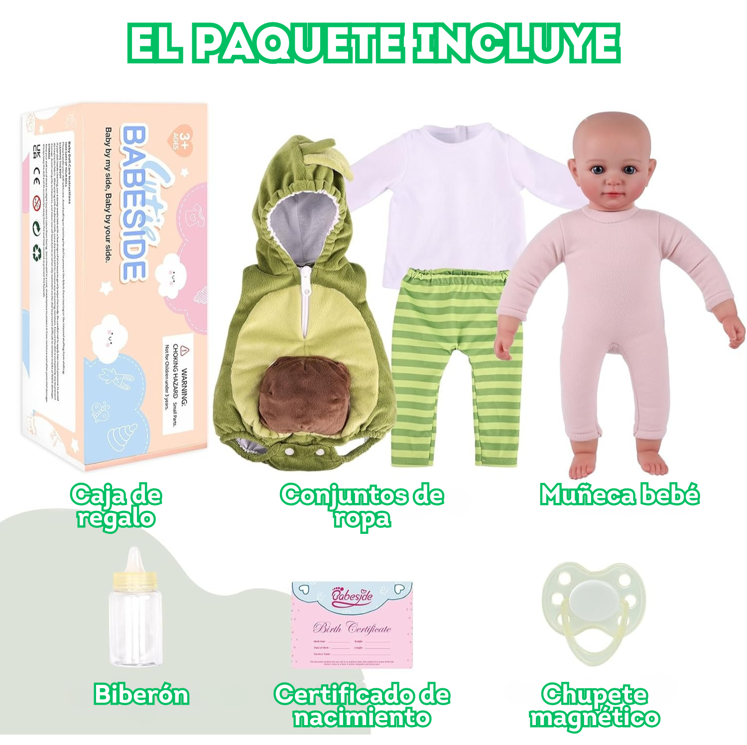 Muñeca Reborn de aguacate de juguete