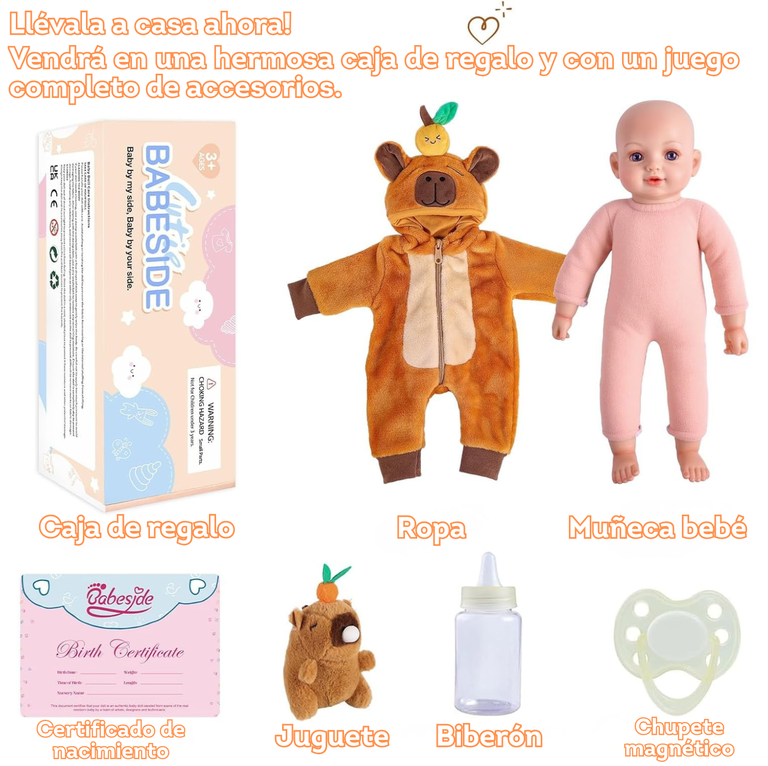 Muñeca Reborn de capibara de juguete