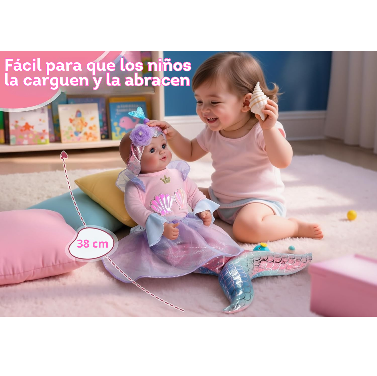 Muñeca Reborn  de sirena de juguete