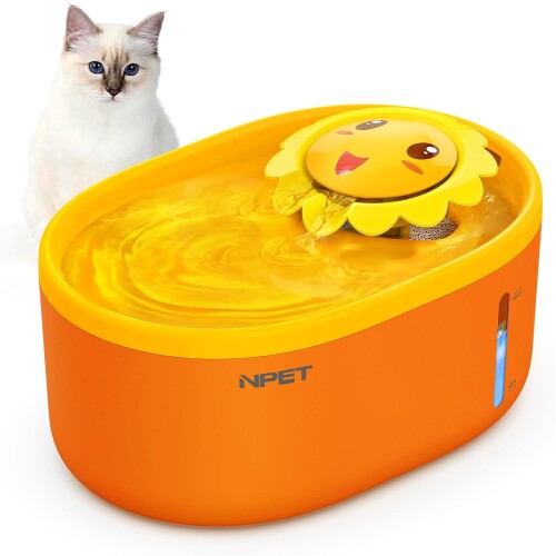 Fuente de agua para mascotas amarilla