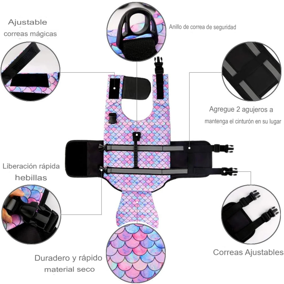 Chaleco Salvavidas Flotador Mascotas talla L