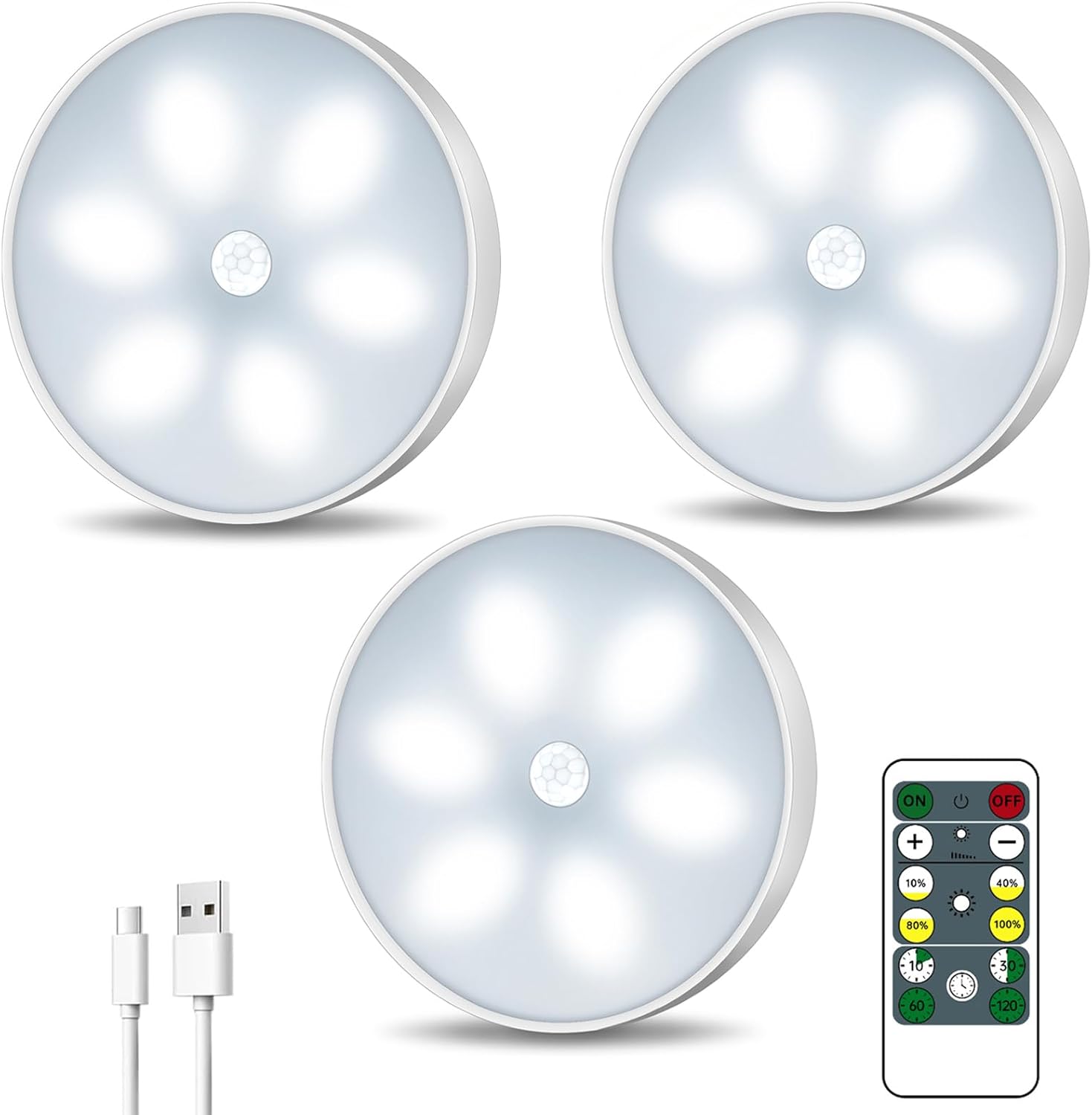 Luces LED de armario x3 con control