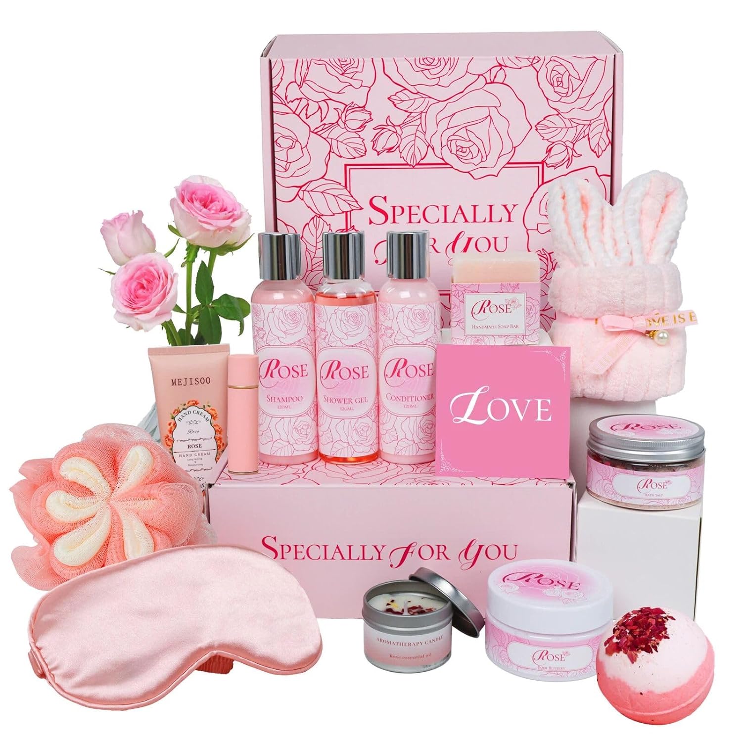 Kit de belleza y spa de rosas para regalo san valentin