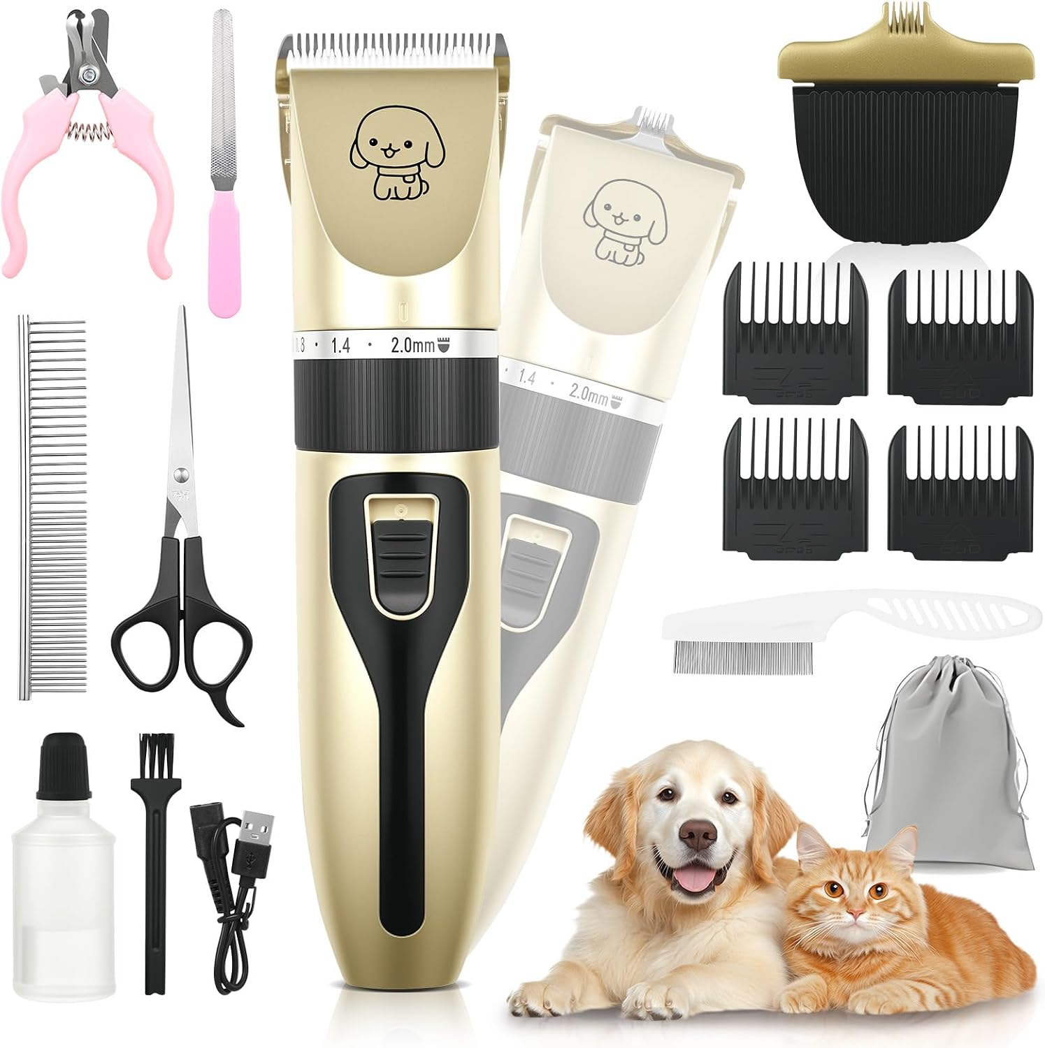 Cortapelos y kit de aseo para perros.