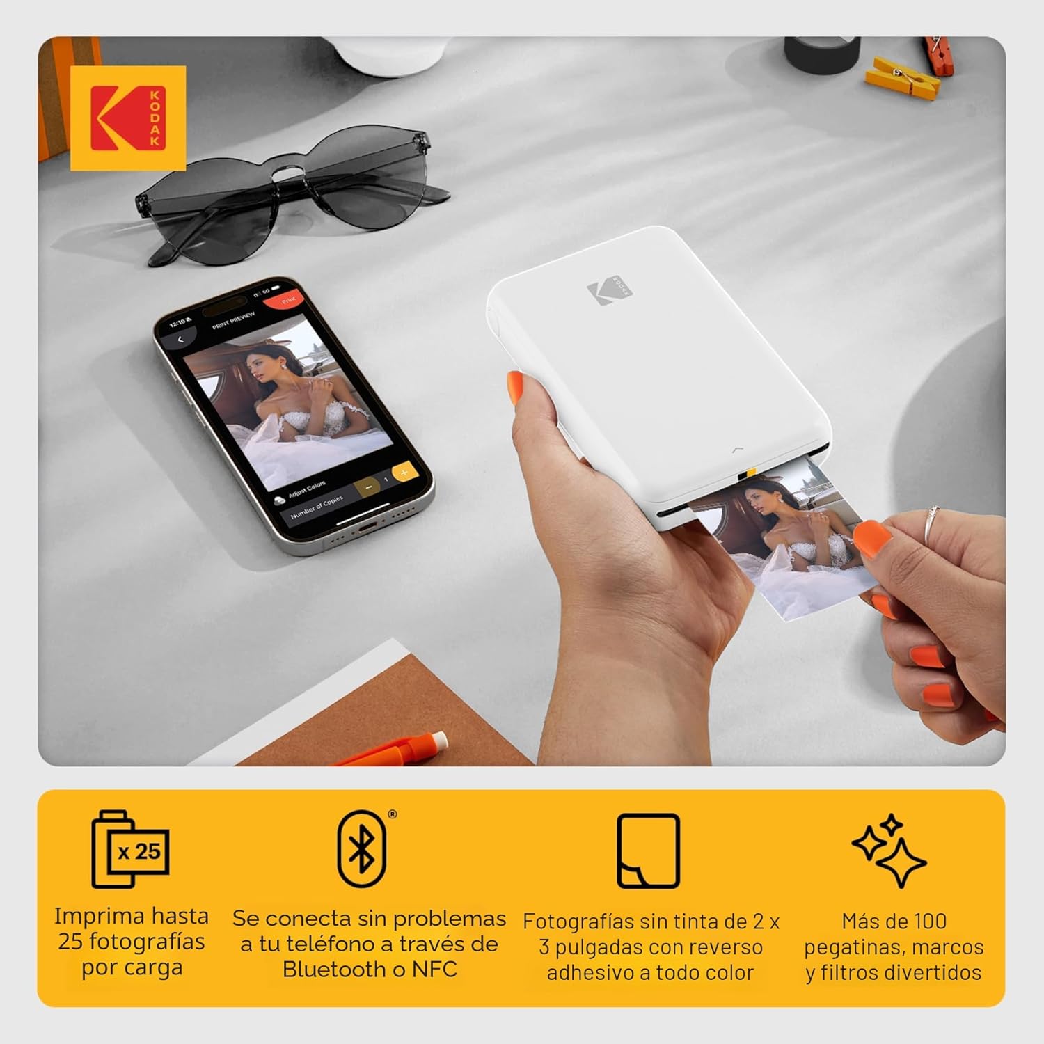 Impresora de fotos instantánea, móvil inalámbrica, portátil a color. (SOBREPEDIDO)