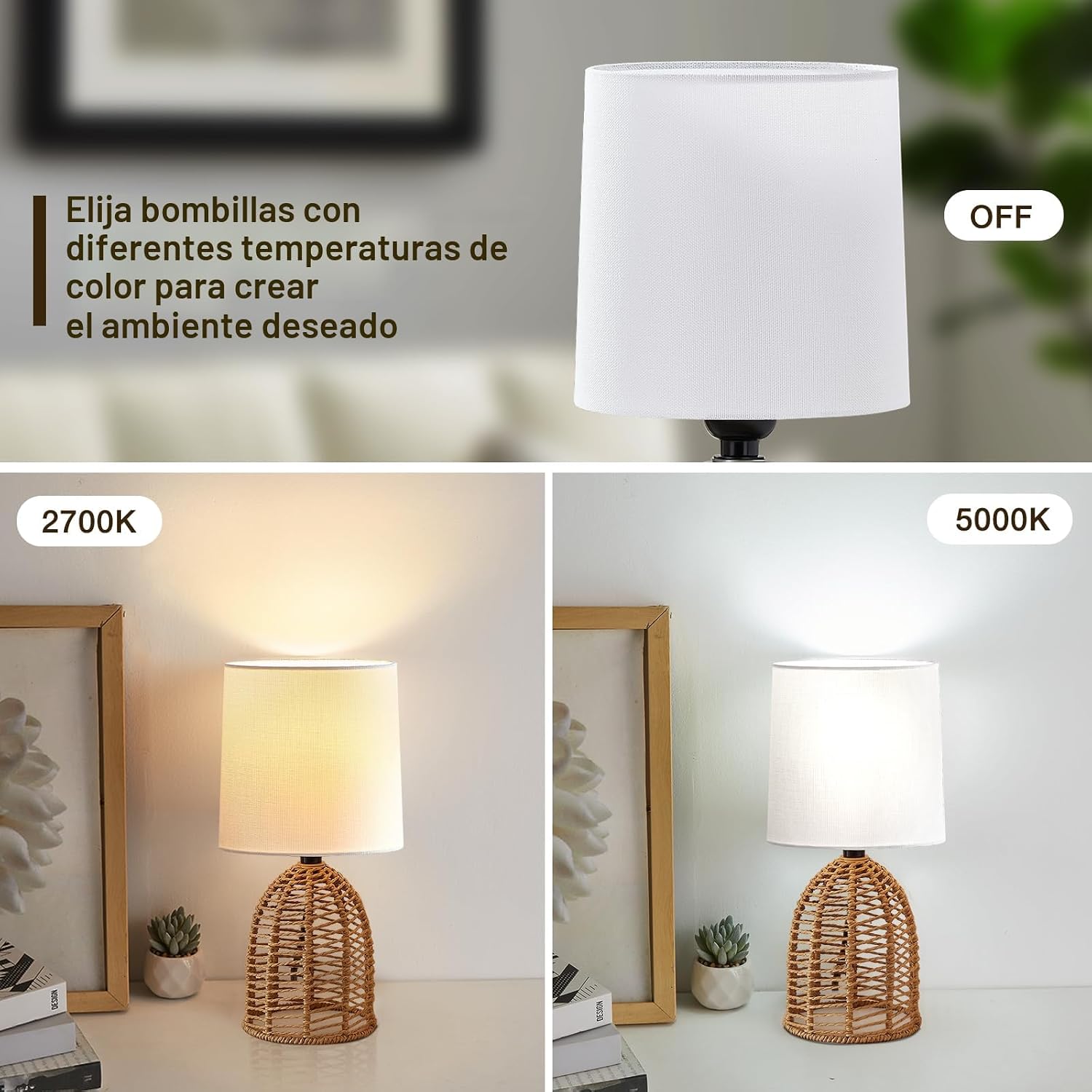 Juego de 2 lámparas de ratán  SOBREPEDIDO