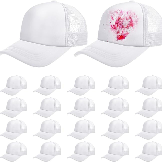Paquete de 24 gorras de béisbol unisex para sublimación BLANCAS SOBREPEDIDO