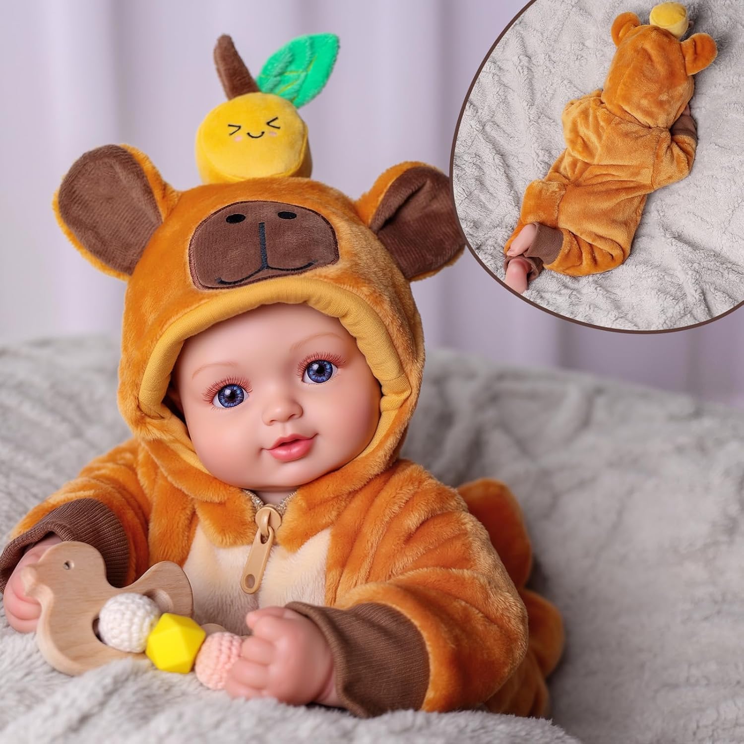 Muñeca Reborn de capibara de juguete