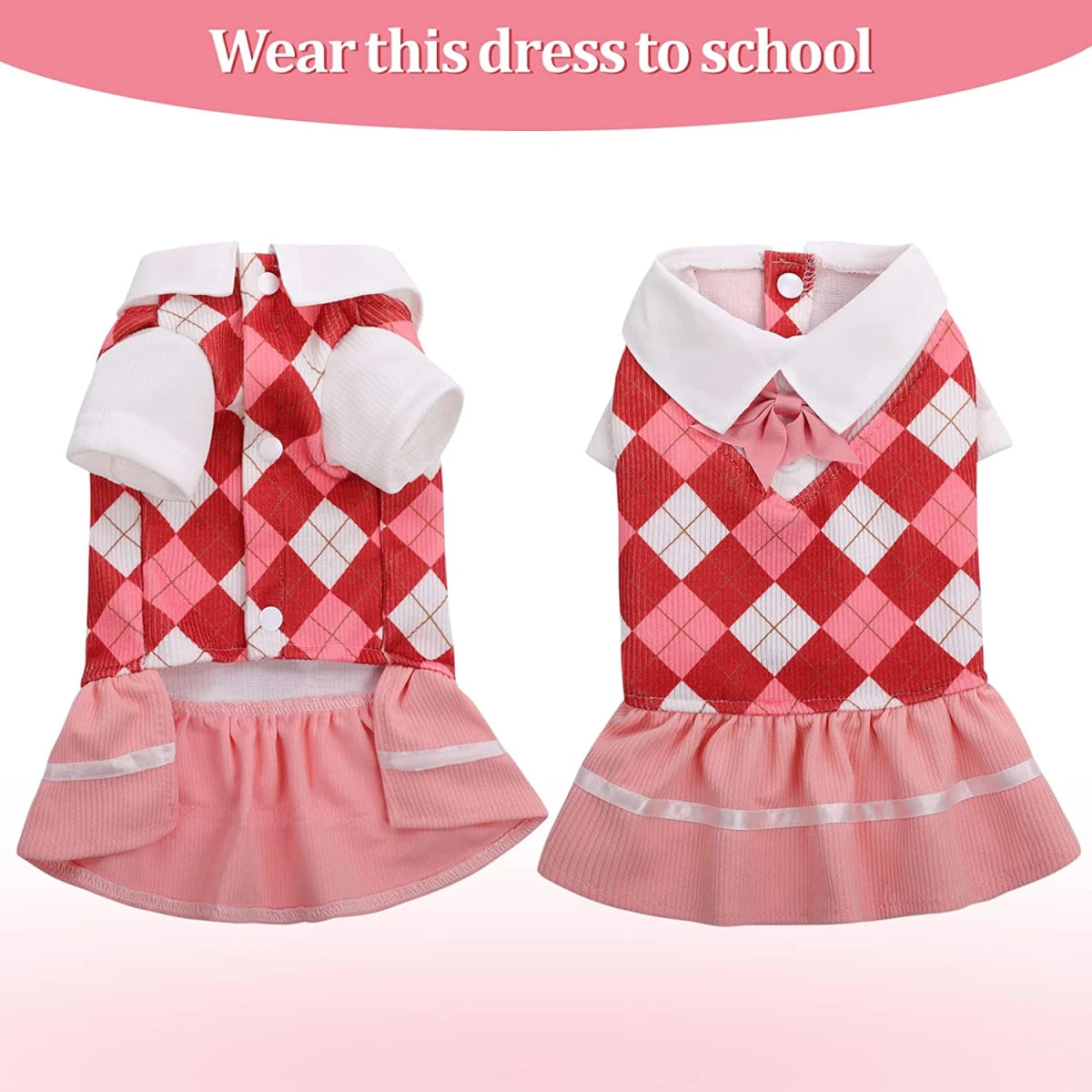Vestido para Mascotas (Rosa-colegial) Talla XL