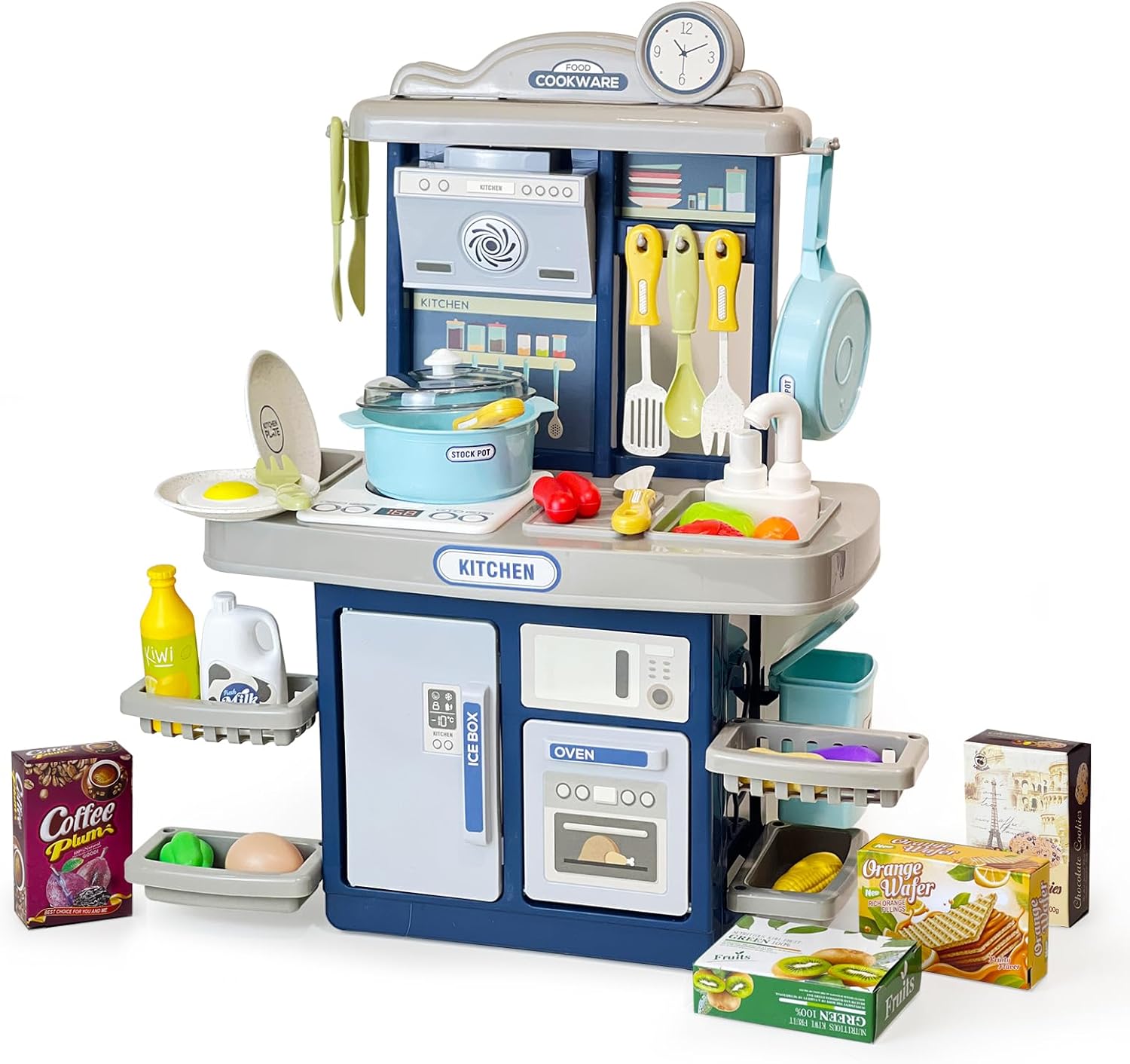 Juego de cocina azul para niños Diversión Realista