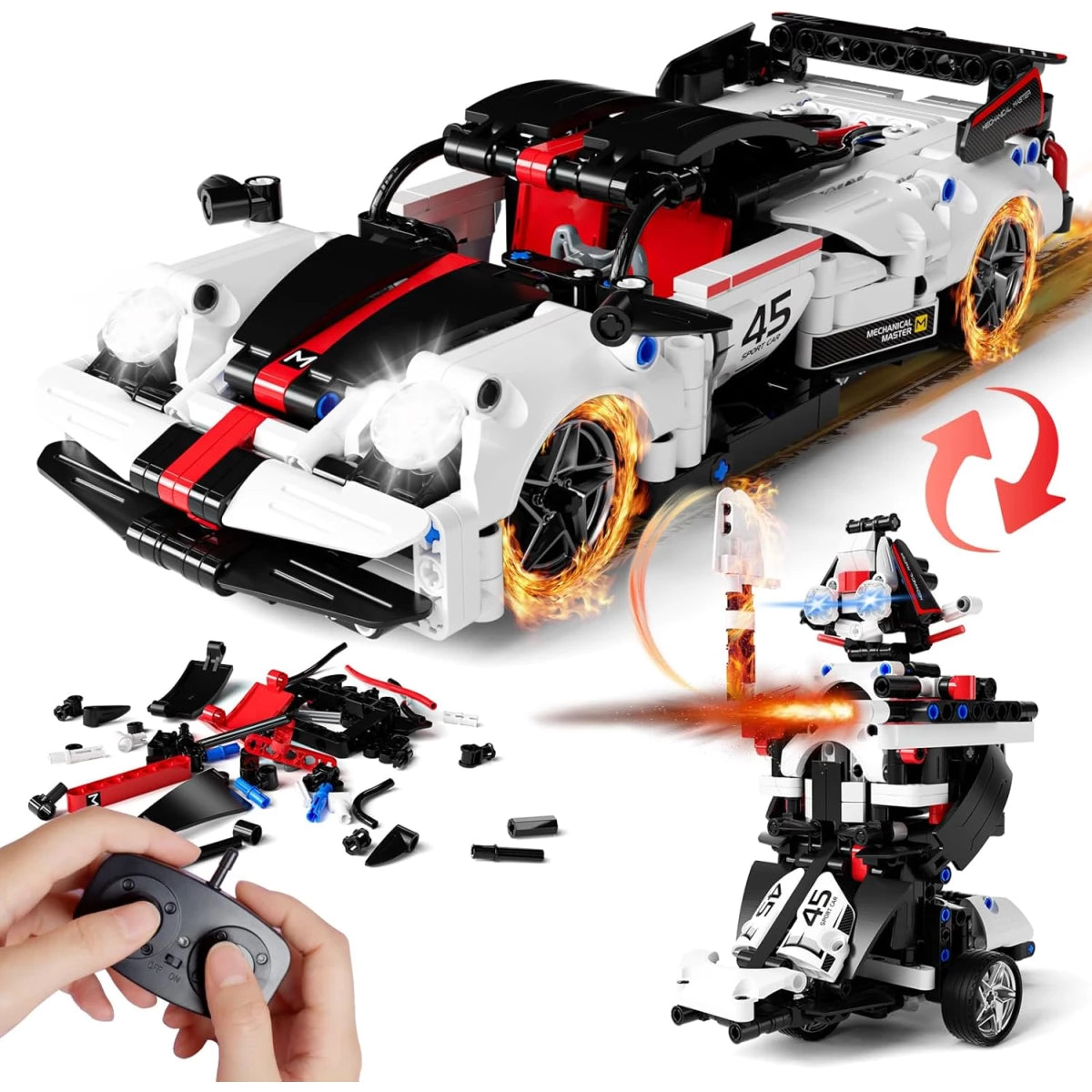 Carro Robot STEM 2 en 1 construcción de automóviles a control remoto para niños