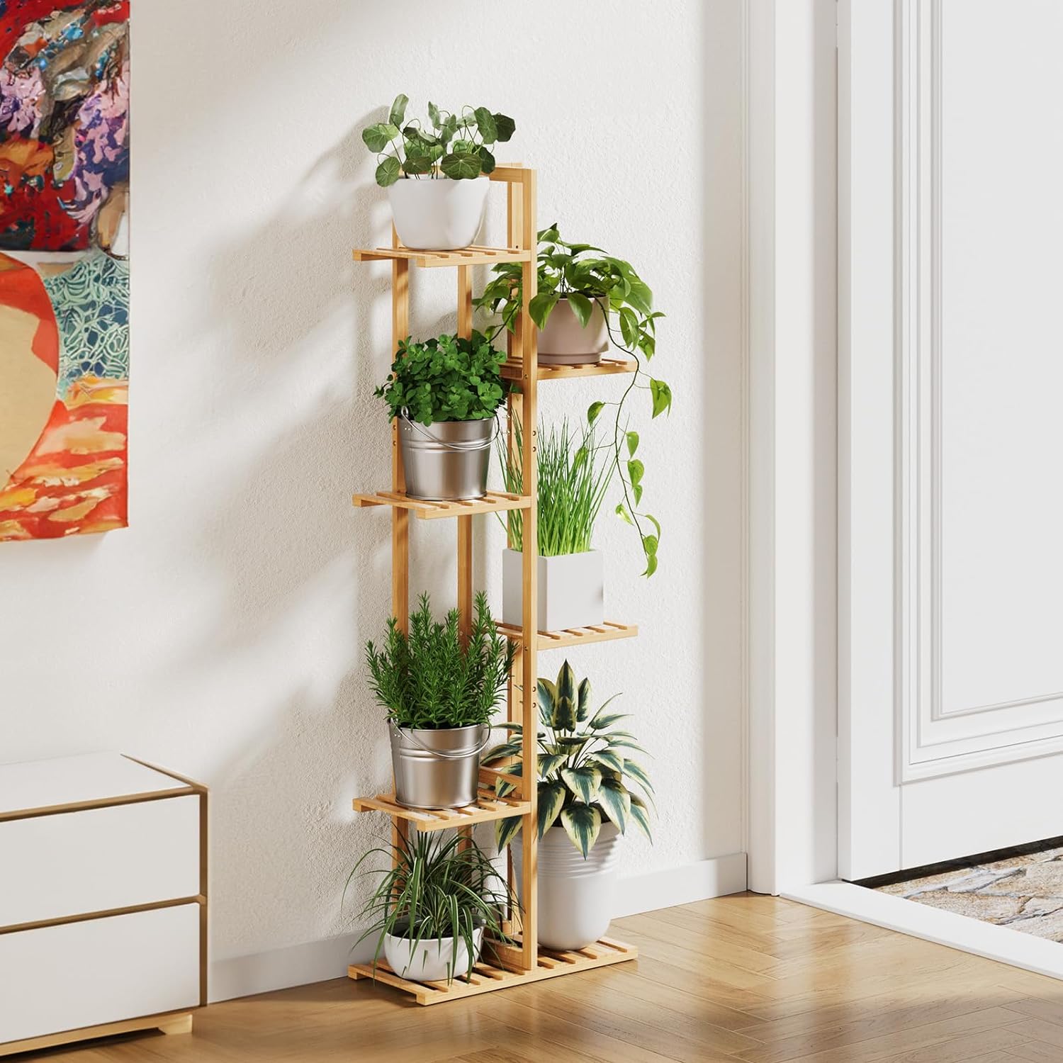 Soporte para plantas de bambú para plantas de interior (SOBREPEDIDO)