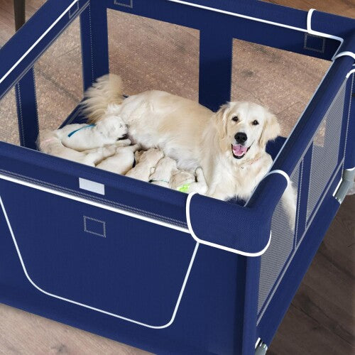Corral para mascotas impermeable azul