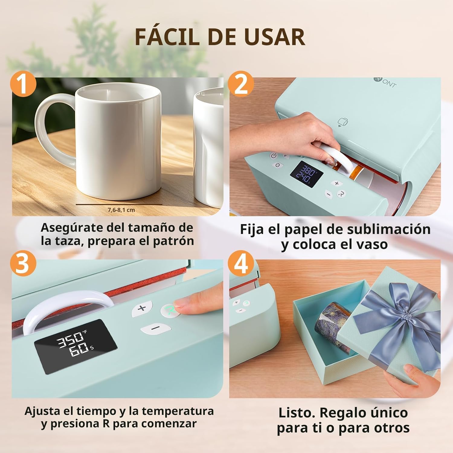 Máquina de Prensa Térmica para tazas, pocillos y termos Lila- SOBREPEDIDO