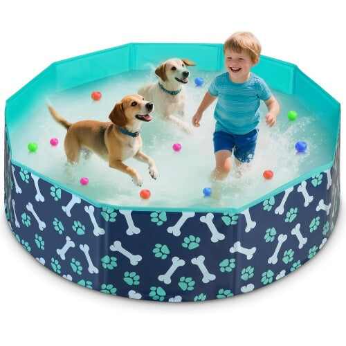 Piscina para perros y niños con diseño de huellitas Diversión