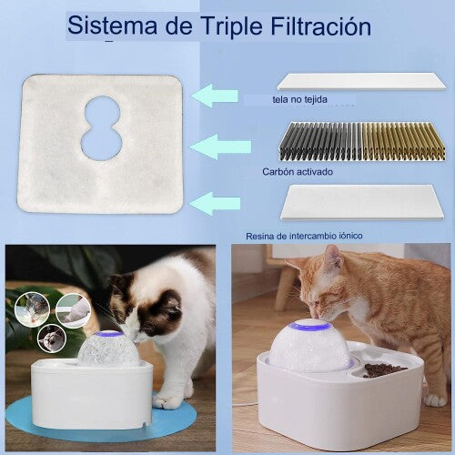 Fuente de agua 2 en 1 para mascota y cuenco de alimentación