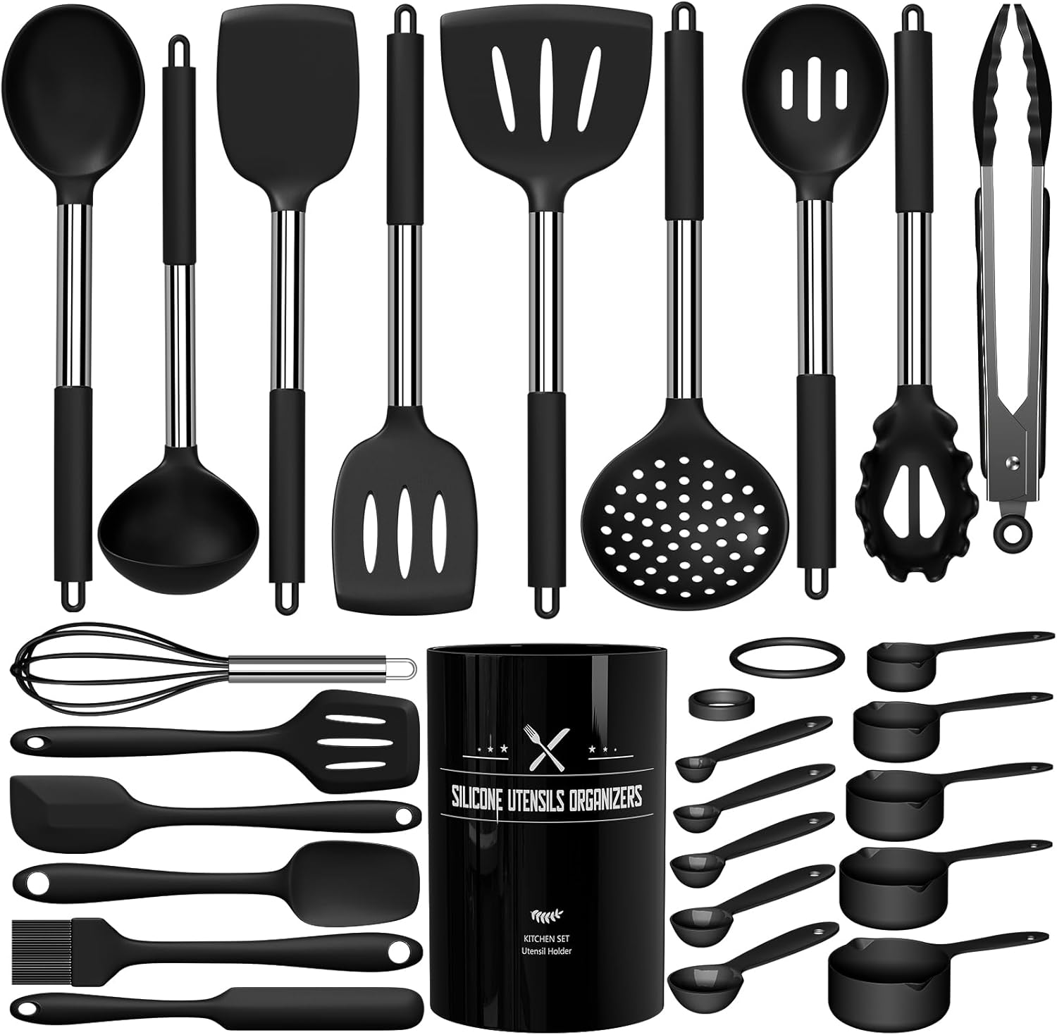 Juego de utensilios de 26 piezas color negro