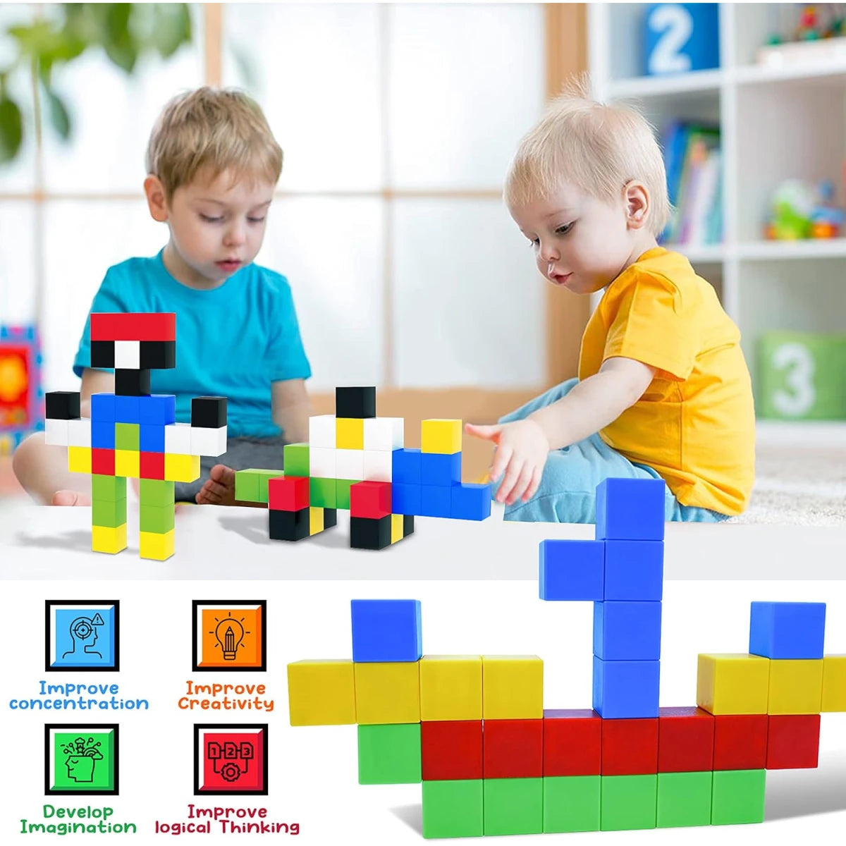 Fichas magnéticos 48 piezas para niños