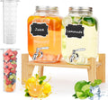 Juego de 2 dispensadores de bebidas en vidrio y madera