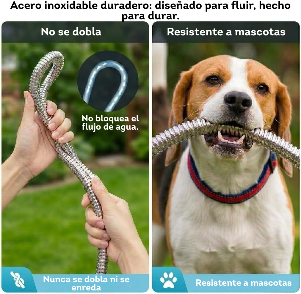 Manguera de jardín de acero inoxidable de 15.2 metros (SOBRE PEDIDO)