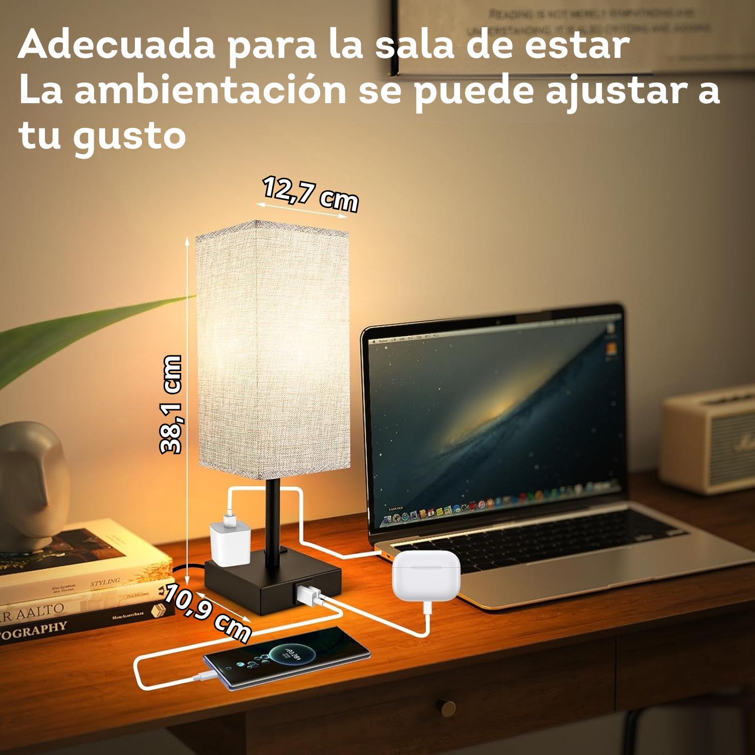 Lámpara de mesa táctil para dormitorio