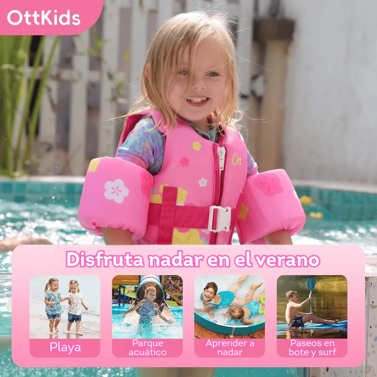 Chaleco de natación para niñas 3-6 años