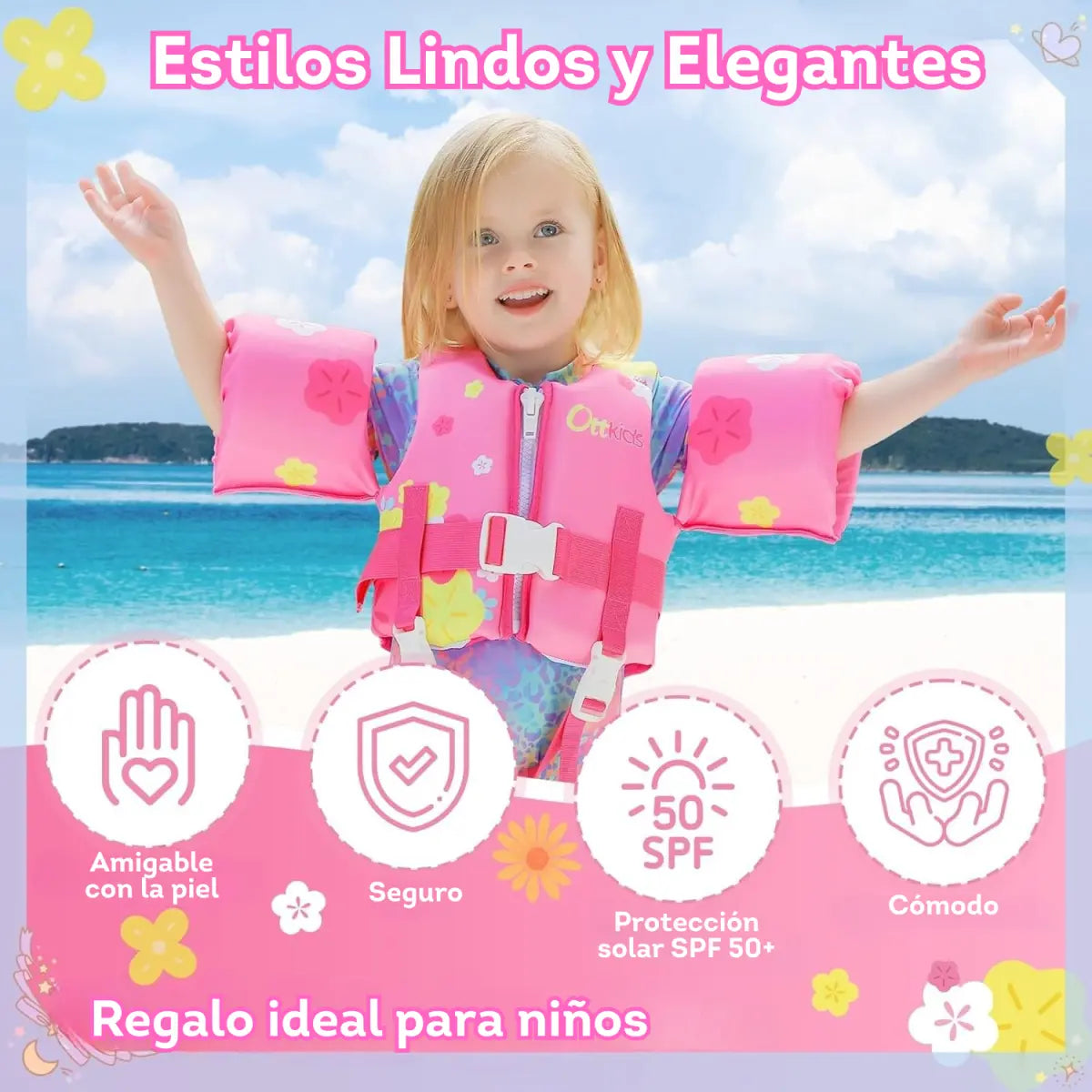 Chaleco de natación para niñas 3-6 años