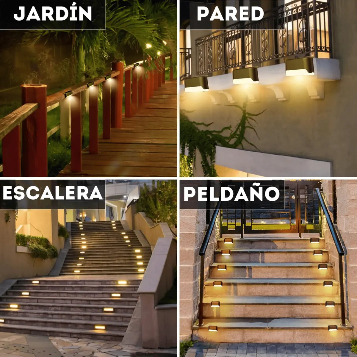 Luces solares de cubierta para exteriores, 10 luces solares