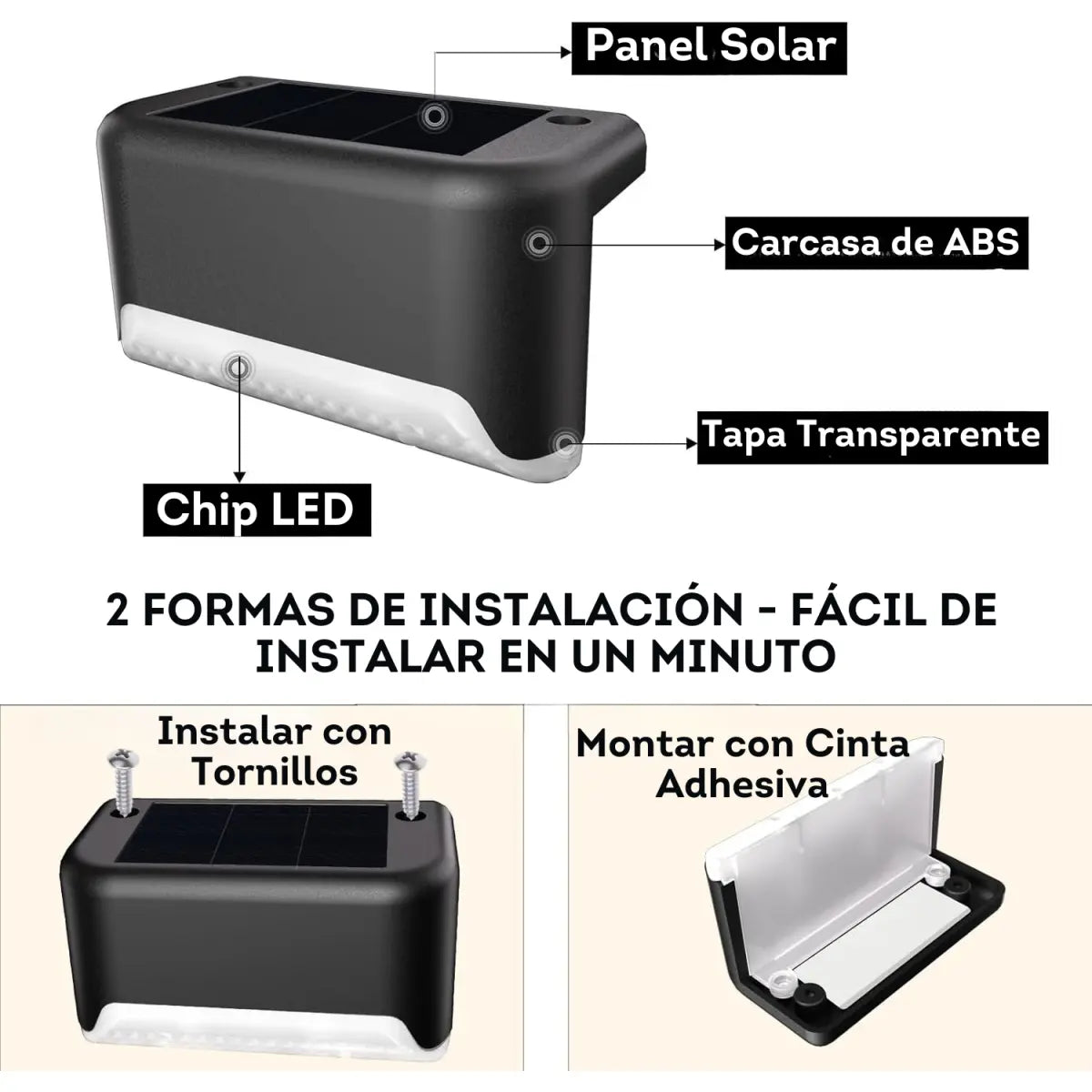 Luces solares de cubierta para exteriores, 10 luces solares