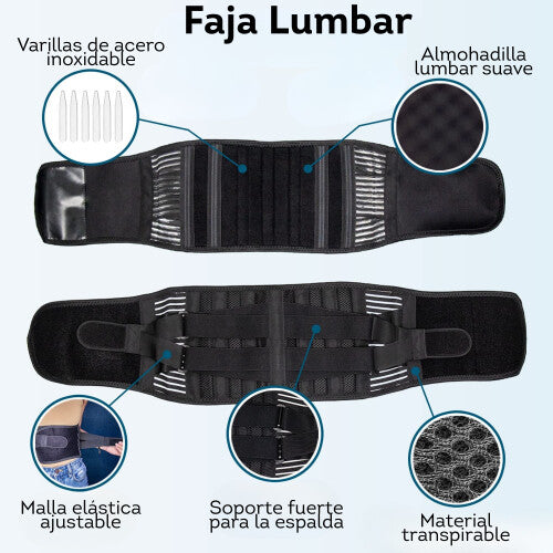 Camilla Espalda Dispositivo Estiramiento Lumbar Alivia Dolor Azul