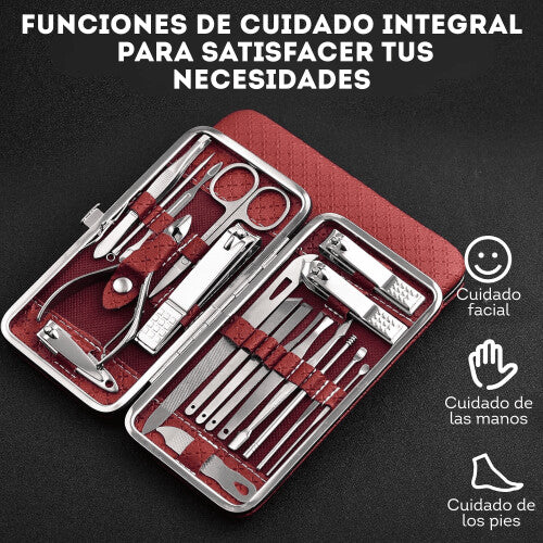 Kit limpieza Manicure pedicure rojo