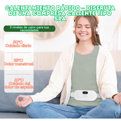 Cinturón térmico blanco para cólicos y calambres