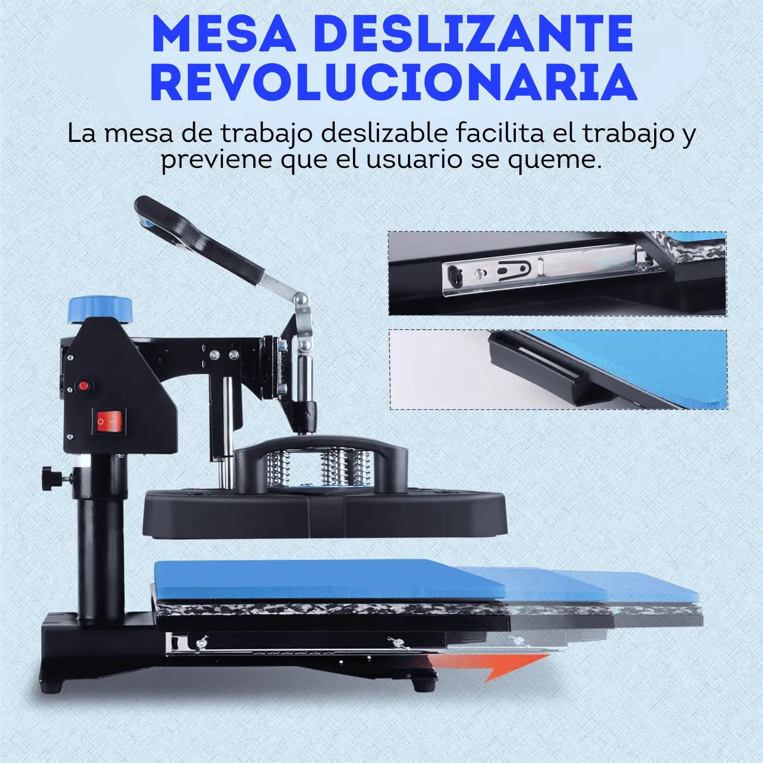 Prensa térmica de calor 5 en 1 Azul con negro (sobre pedido)