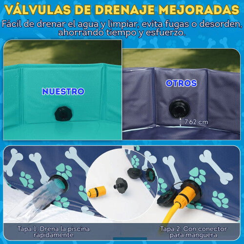 Piscina para perros y niños con diseño de huellitas Diversión