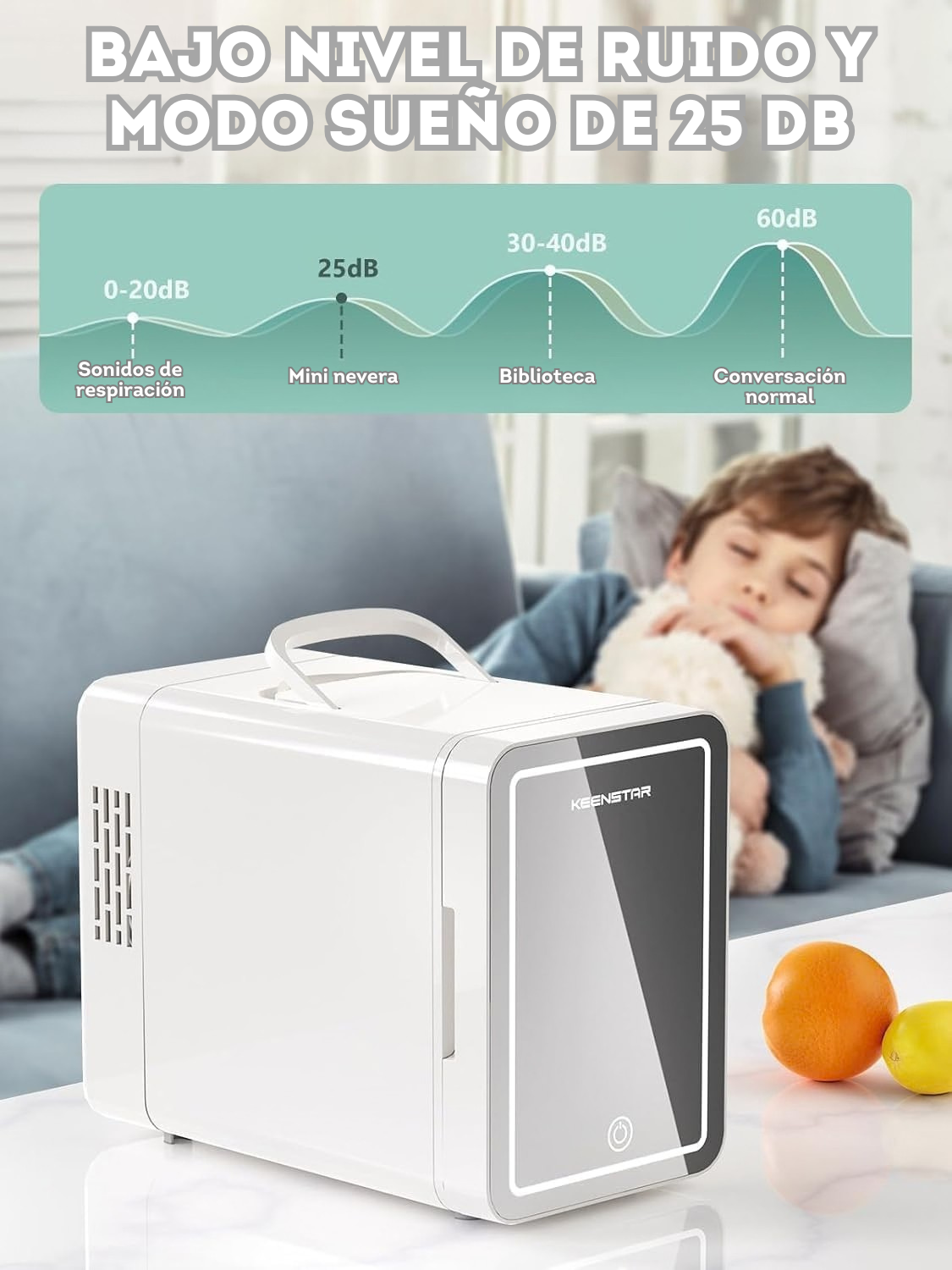 Mini nevera blanca de 6 litros