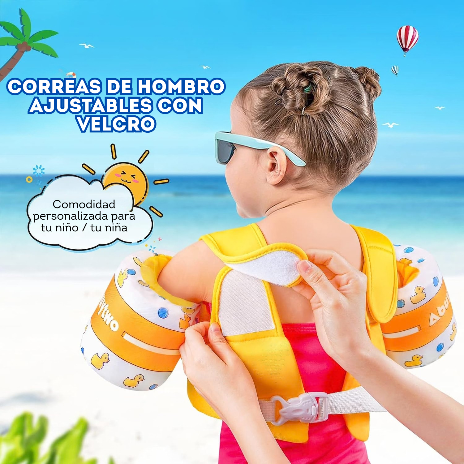 Chaleco amarillo de patico para niños de 5-7 años