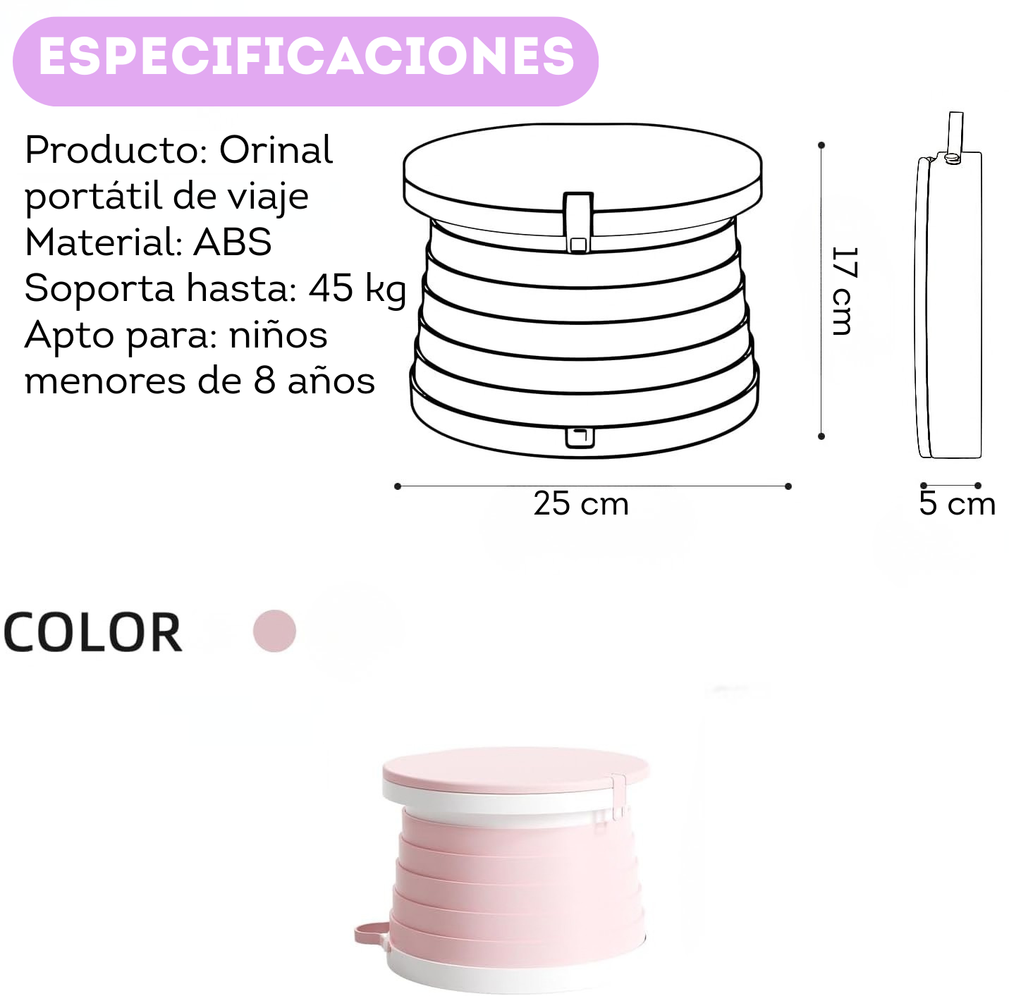 Mica Vasenilla Inodoro portátil Celeste de corona