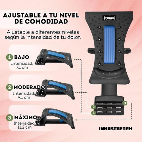 Camilla Espalda Dispositivo Estiramiento Lumbar Alivia Dolor Azul
