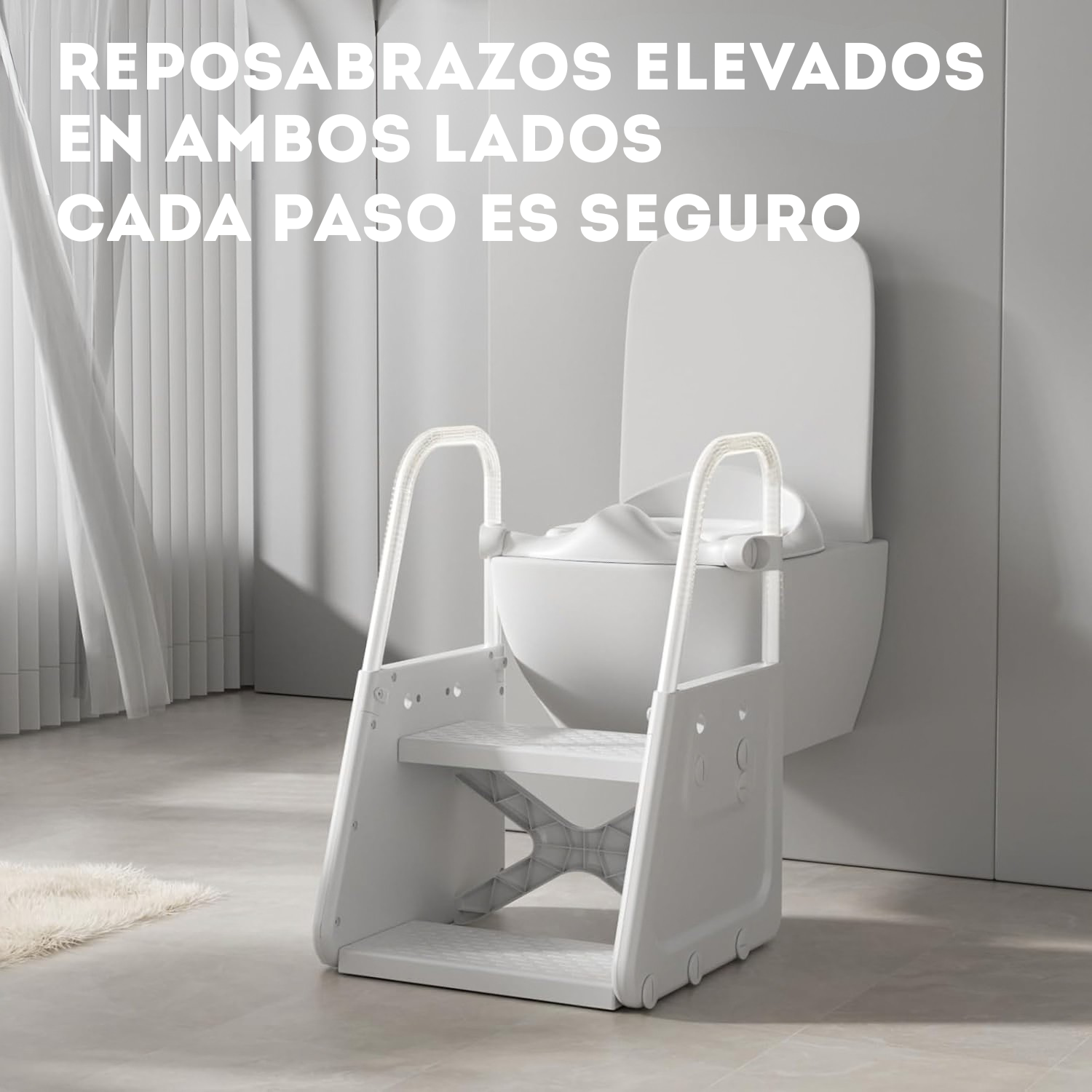 Asiento de inodoro 3 en 1 gris para entrenamiento y taburete para niños pequeños (SOBRE PEDIDO)