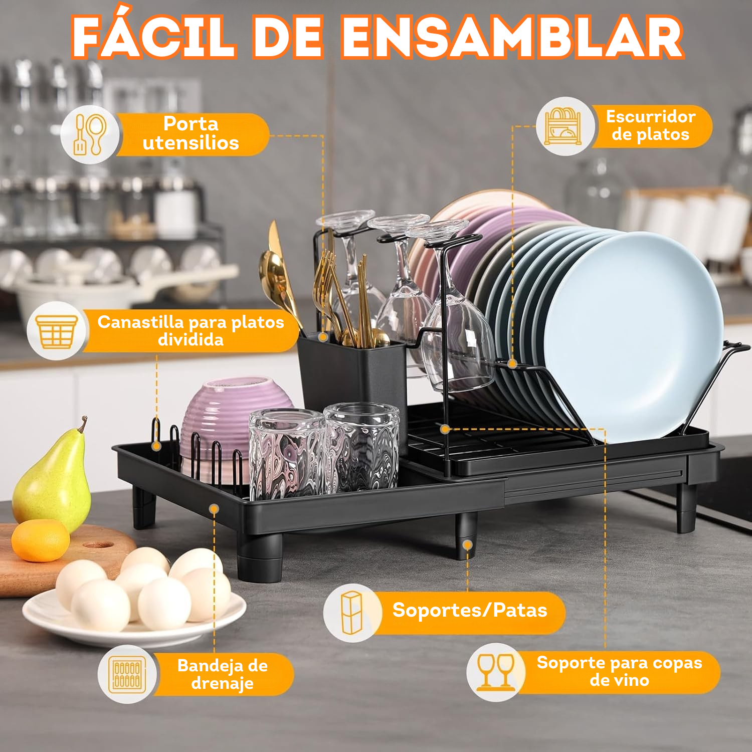 Escurridor de platos expandible