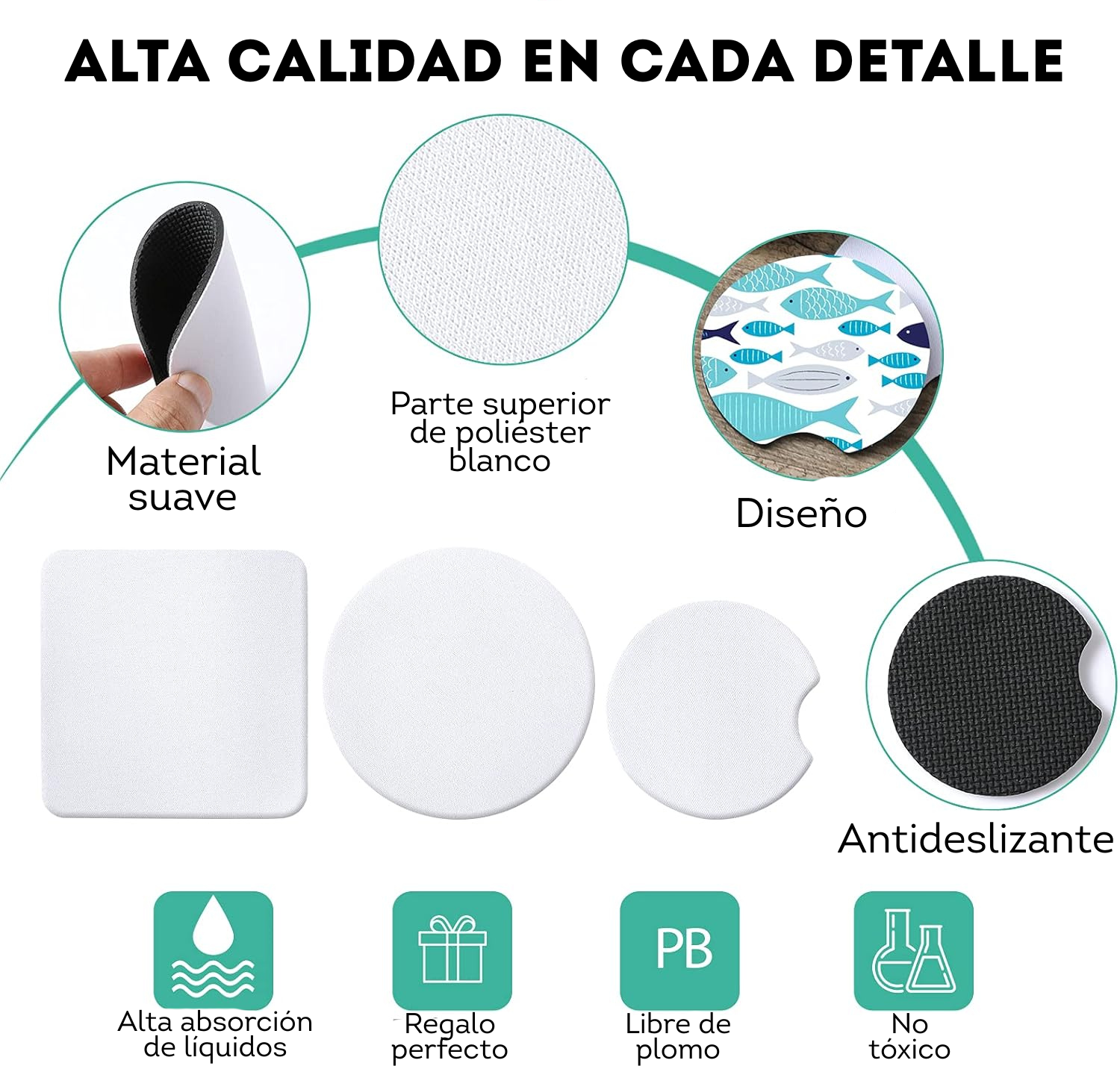 100 posavasos en blanco para sublimación SOBREPEDIDO