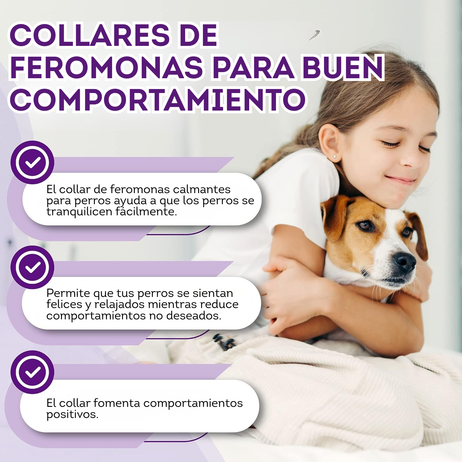 Collar calmante para perros mascotas