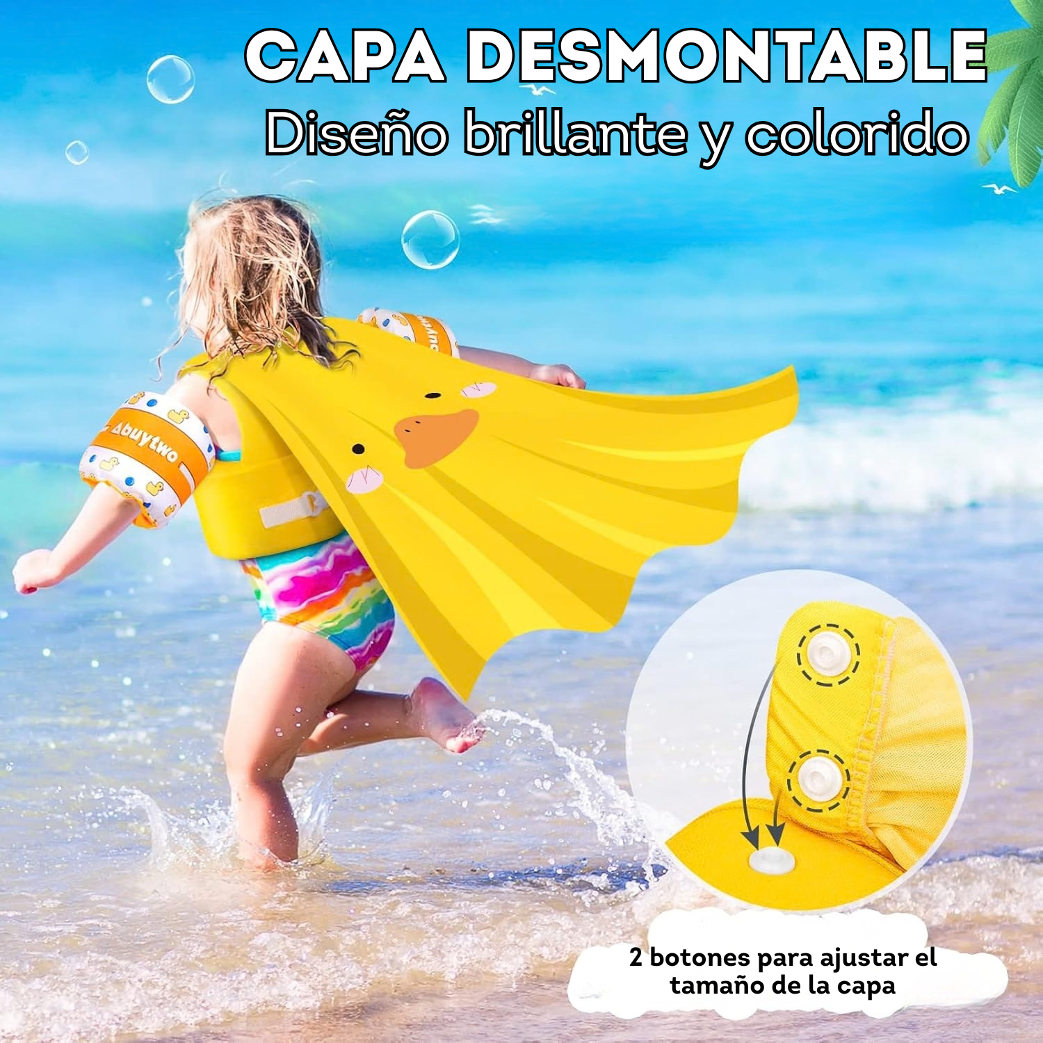 Chaleco amarillo de patico para niños de 5-7 años