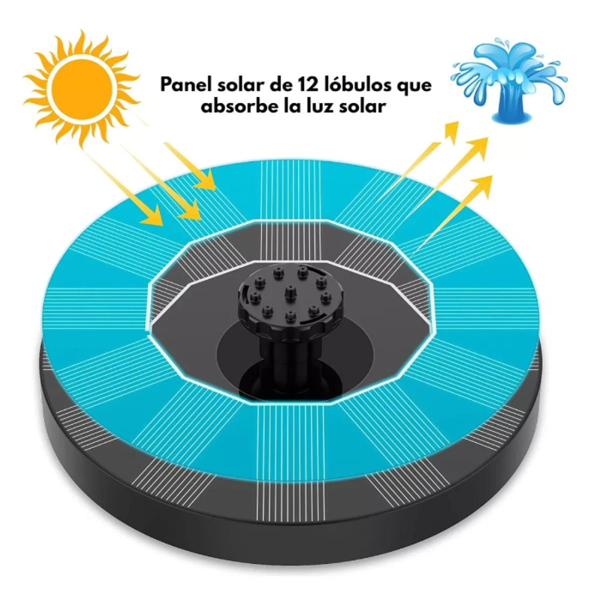 Fuente Solar Negra Pequeña Bomba Solar Fuente de Agua